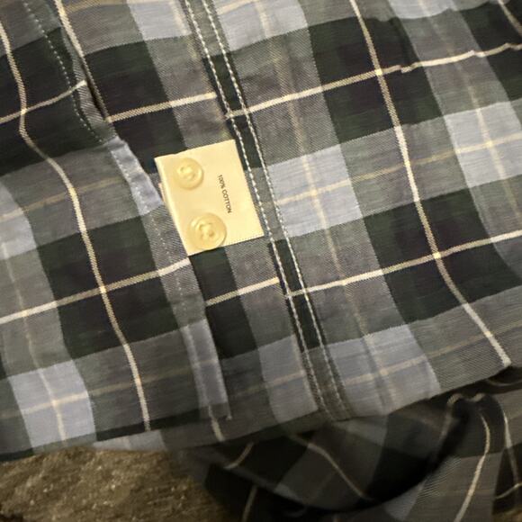 PETER MILLAR Mens XXL Langley Cotton Sport Shirt Cottage Blue Plaid $160 - Picture 5 of 5